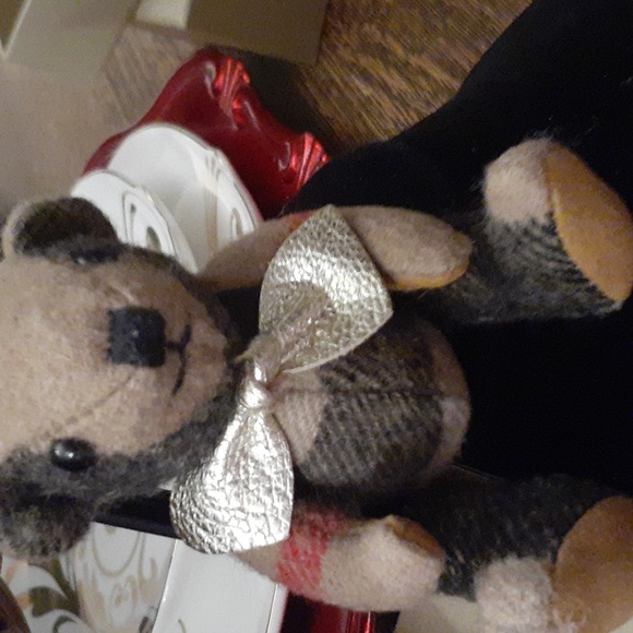 BURBERRY THOMAS BEAR Signature Check Bow tie Backpack Keychain AUTHENTIC - Picture 6 of 10